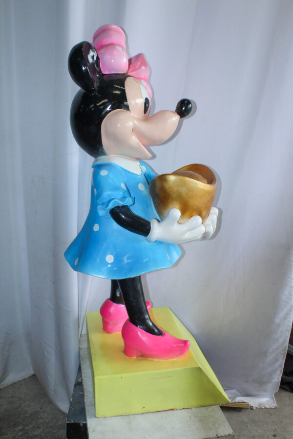 Cartoon Mouse Character Holding Gold Ingot Resin Sculpture 36H 25" x 25" x 58"H - Image 6