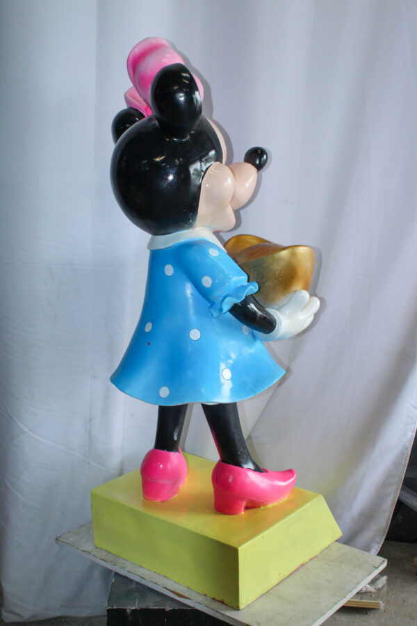 Cartoon Mouse Character Holding Gold Ingot Resin Sculpture 36H 25" x 25" x 58"H - Image 7