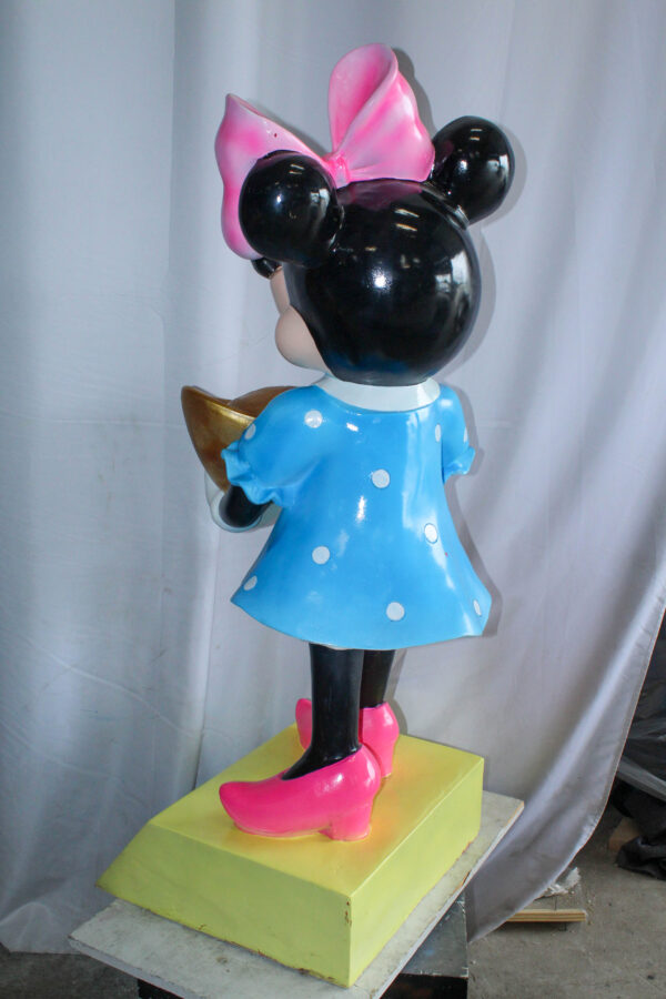 Cartoon Mouse Character Holding Gold Ingot Resin Sculpture 36H 25" x 25" x 58"H - Image 8