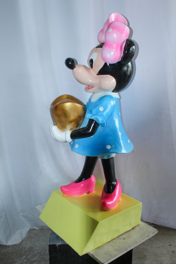 Cartoon Mouse Character Holding Gold Ingot Resin Sculpture 36H 25" x 25" x 58"H - Image 9