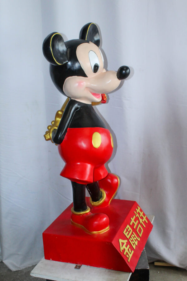 Large Cartoon Girl Character Holding Gold Bowl Statue 21" x 21" x 47"H - Image 3