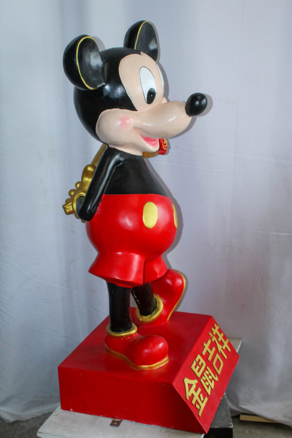 Large Cartoon Girl Character Holding Gold Bowl Statue 21" x 21" x 47"H - Image 4