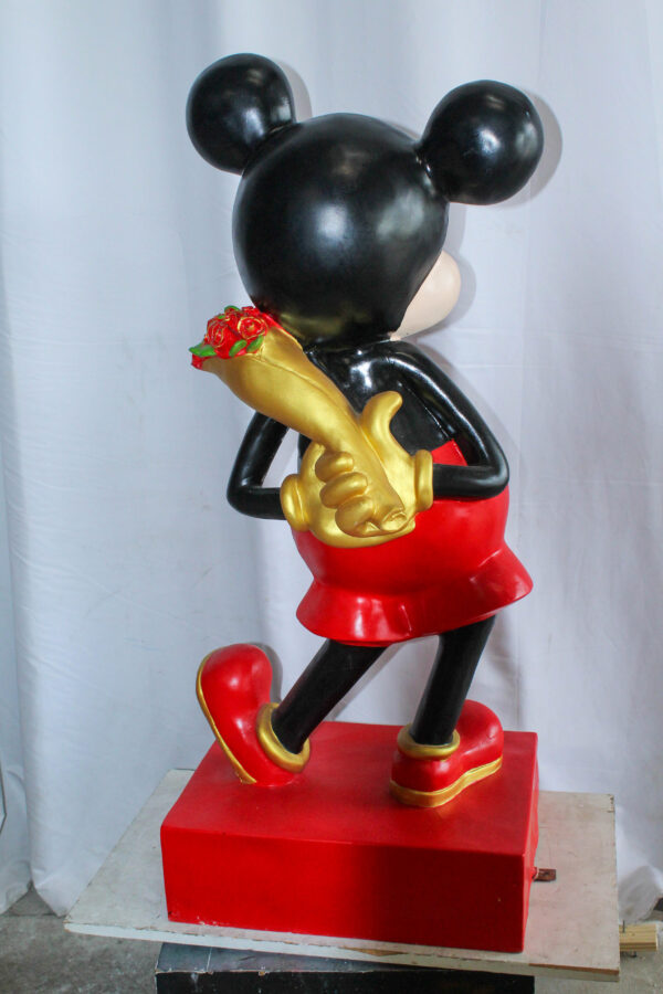 Large Cartoon Girl Character Holding Gold Bowl Statue 21" x 21" x 47"H - Image 6