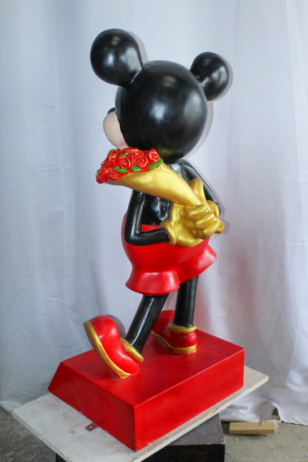 Large Cartoon Girl Character Holding Gold Bowl Statue 21" x 21" x 47"H - Image 7