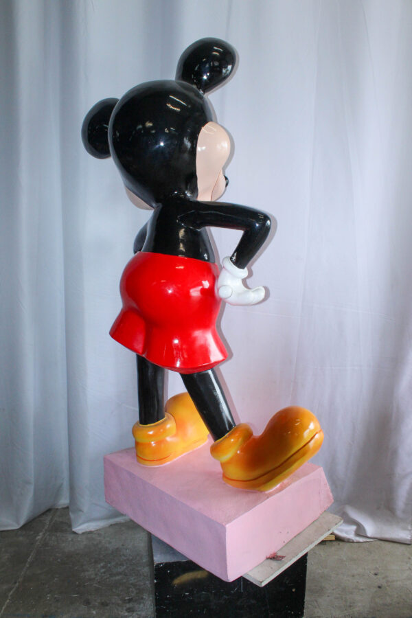 Large Cartoon Mouse Statue Holding Flower Bouquet 35" x 26" x 73"H - Image 7