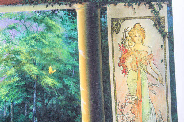 Paradise by Orlando Quevedo Garden Terrace Scene With Swans and Pillars, 30"x21" - Image 8