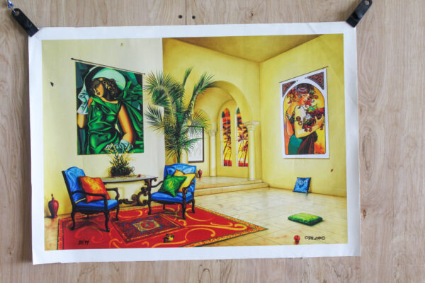 Magic Dreams II by Orlando Quevedo Elegant Interior Scene, 29"x20" - Image 3