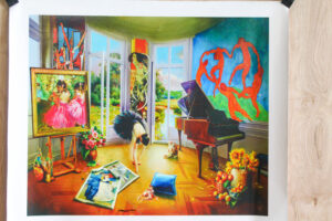 Orlando Ballerinas Getting Prepared Giclee Original Painting, 24"x20"