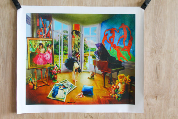 Orlando Ballerinas Getting Prepared Giclee Original Painting, 24"x20" - Image 10