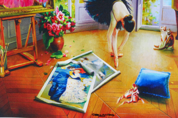 Orlando Ballerinas Getting Prepared Giclee Original Painting, 24"x20" - Image 2