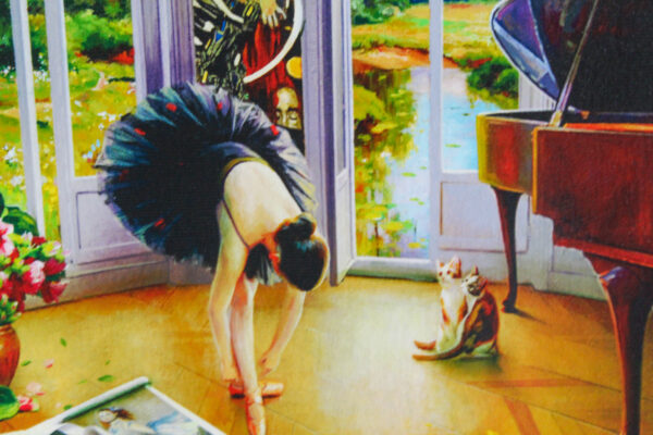 Orlando Ballerinas Getting Prepared Giclee Original Painting, 24"x20" - Image 5