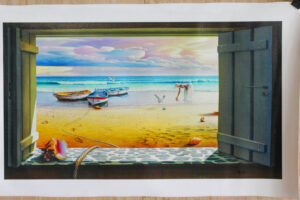 Micha Seashells Giclee on Canvas Limited Edition Of 99 Prints, 30"x17"