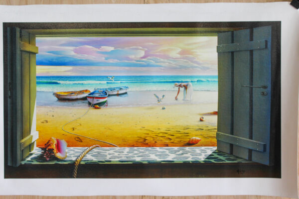 Micha Seashells Giclee on Canvas Limited Edition Of 99 Prints, 30"x17"