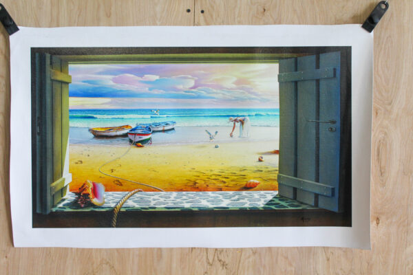 Micha Seashells Giclee on Canvas Limited Edition Of 99 Prints, 30"x17" - Image 3