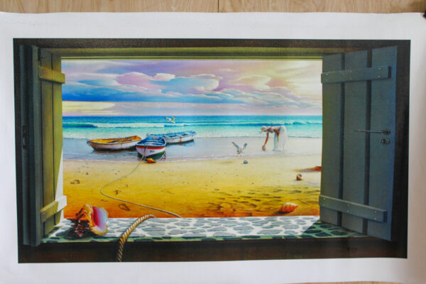 Micha Seashells Giclee on Canvas Limited Edition Of 99 Prints, 30"x17" - Image 9