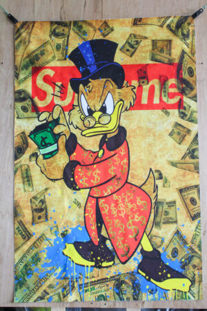 Pop Art Scrooge McDuck Supreme Money Painting Street Style, 46"x71"