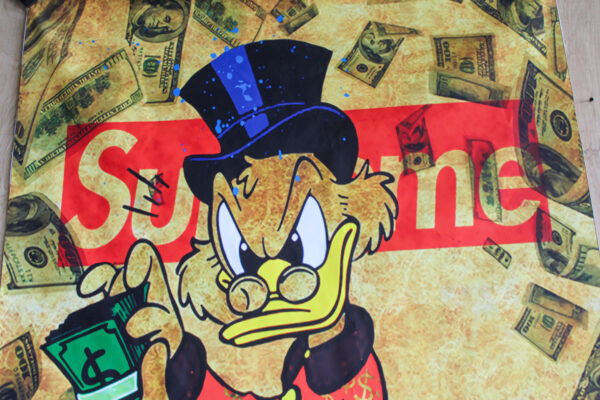 Pop Art Scrooge McDuck Supreme Money Painting Street Style, 46"x71" - Image 3