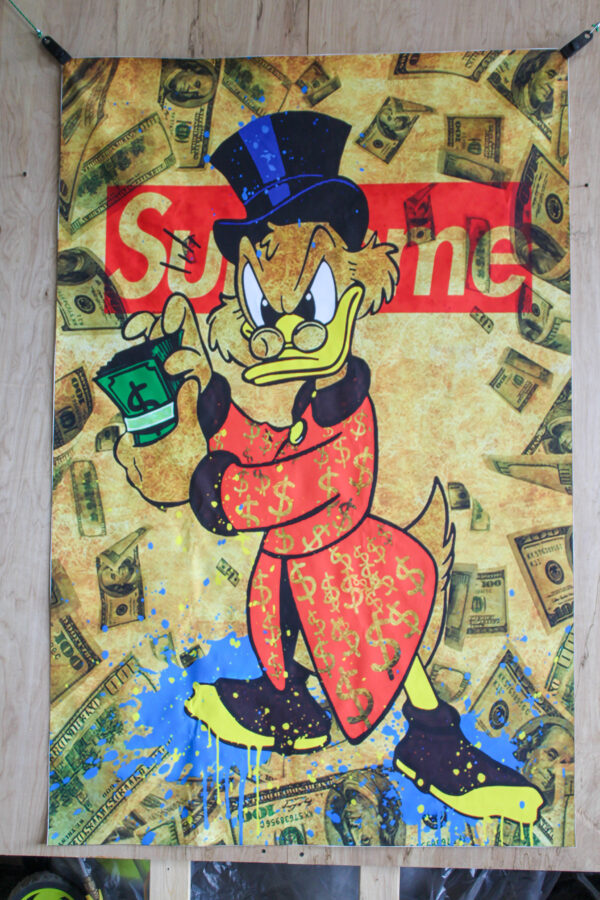 Pop Art Scrooge McDuck Supreme Money Painting Street Style, 46"x71" - Image 6