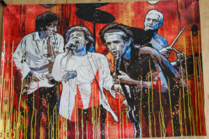 Rolling Stones Band, Giant Graphic Art Print Poster Music Backgrounds, 62"x42"