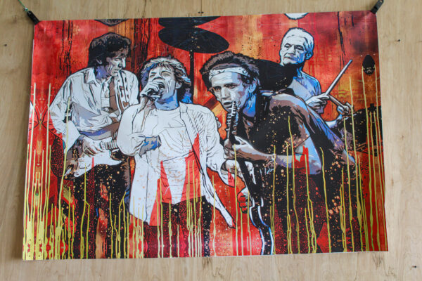 Rolling Stones Band, Giant Graphic Art Print Poster Music Backgrounds, 62"x42" - Image 3