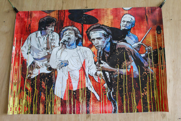 Rolling Stones Band, Giant Graphic Art Print Poster Music Backgrounds, 62"x42" - Image 10