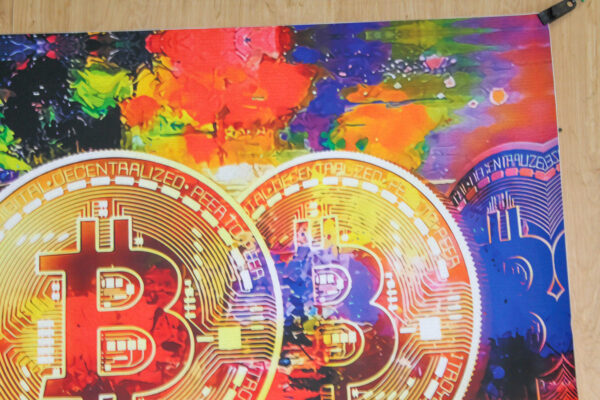Giant Bitcoin Pop Art Crypto Painting With Neon Colors, 66"x46" - Image 9