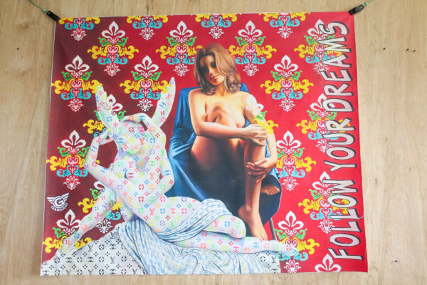 Giant Pop Nude Art Painting Follow Your Dreams Louis Vuitton Motif, 59"x50" - Image 6