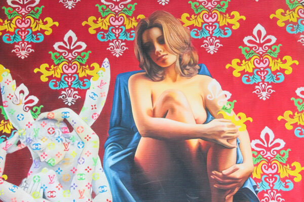 Giant Pop Nude Art Painting Follow Your Dreams Louis Vuitton Motif, 59"x50" - Image 8