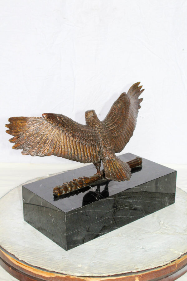 American Eagle Bronze Sculpture on Marble Base Patriotic Decor 20" x 8" x 14"H - Image 8