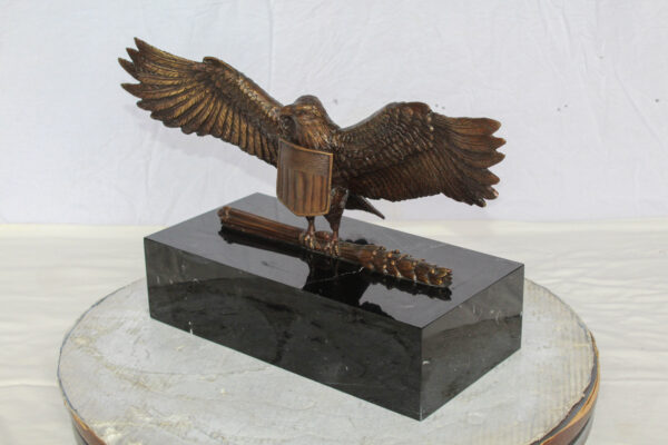 American Eagle Bronze Sculpture on Marble Base Patriotic Decor 20" x 8" x 14"H - Image 10