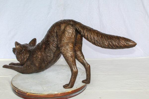 Bronze Stretching Wolf Statue Graceful Wildlife Home Décor 49" x 10" x 20"H - Image 8