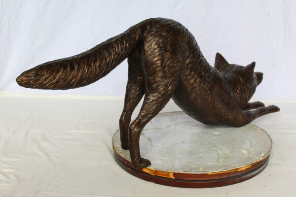 Bronze Stretching Wolf Statue Graceful Wildlife Home Décor 49" x 10" x 20"H - Image 10