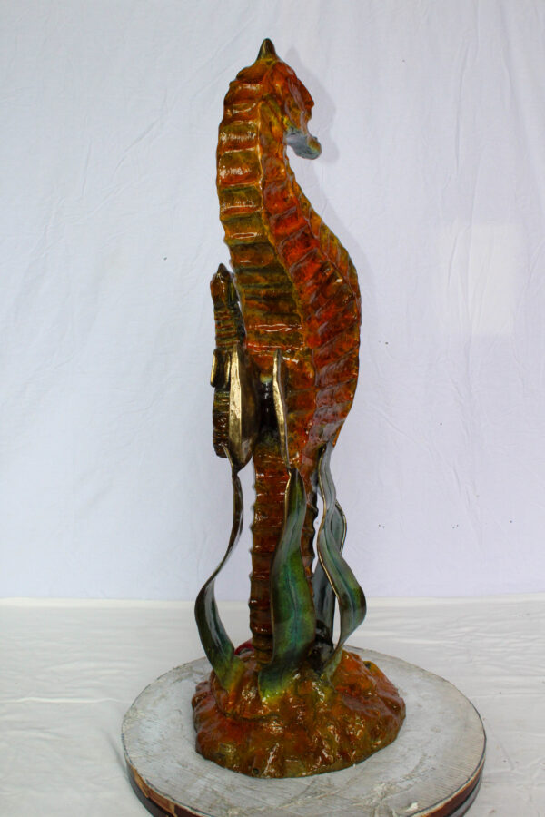 Bronze Seahorse And Baby Statue Ocean Reef Art Décor 16" x 14" x 43"H - Image 4