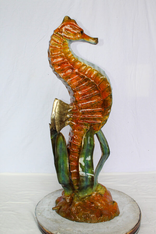 Bronze Seahorse And Baby Statue Ocean Reef Art Décor 16" x 14" x 43"H - Image 5