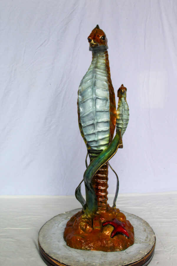 Bronze Seahorse And Baby Statue Ocean Reef Art Décor 16" x 14" x 43"H - Image 7