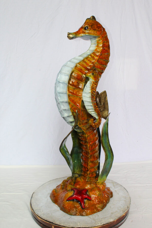 Bronze Seahorse And Baby Statue Ocean Reef Art Décor 16" x 14" x 43"H - Image 8