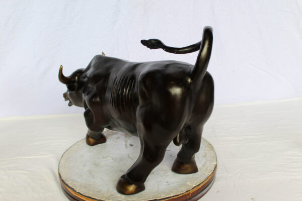 Wall Street Bull Bronze Statue Replica in a Powerful Pose 32" x 16" x 21"H - Image 7