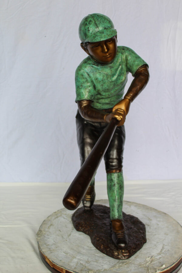 Baseball Boy Bronze Statue Life Size Garden Sculpture 27" x 12" x 24"H - Image 6