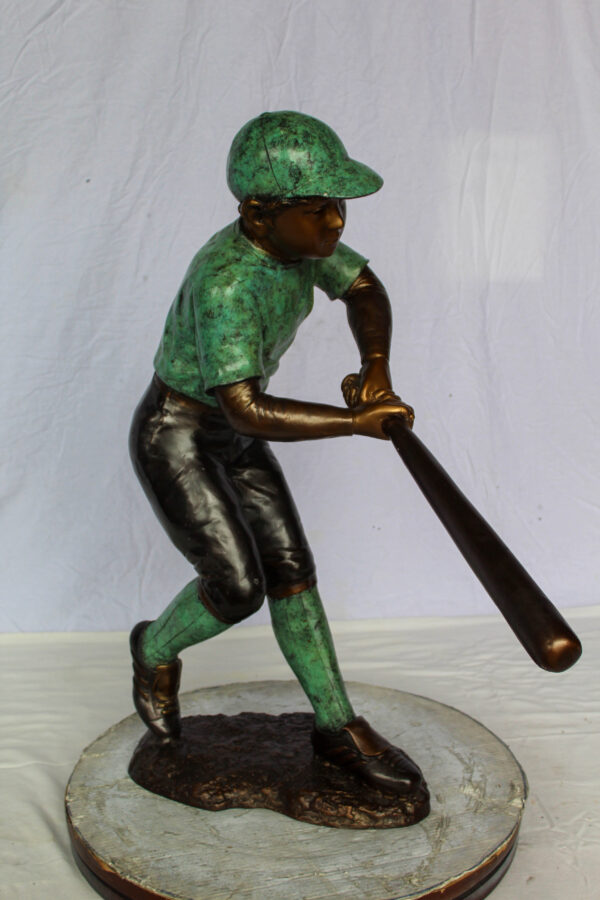 Baseball Boy Bronze Statue Life Size Garden Sculpture 27" x 12" x 24"H - Image 7
