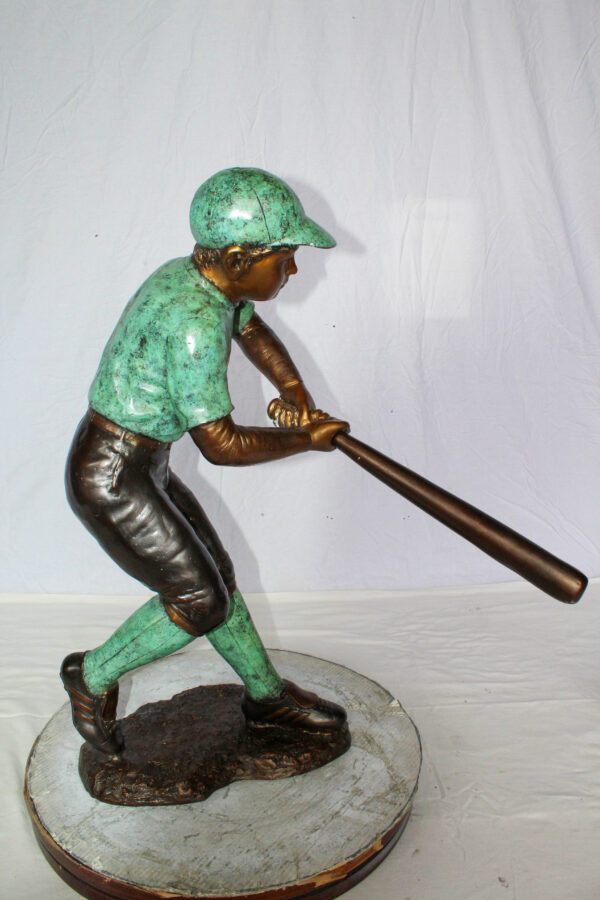 Baseball Boy Bronze Statue Life Size Garden Sculpture 27" x 12" x 24"H - Image 8