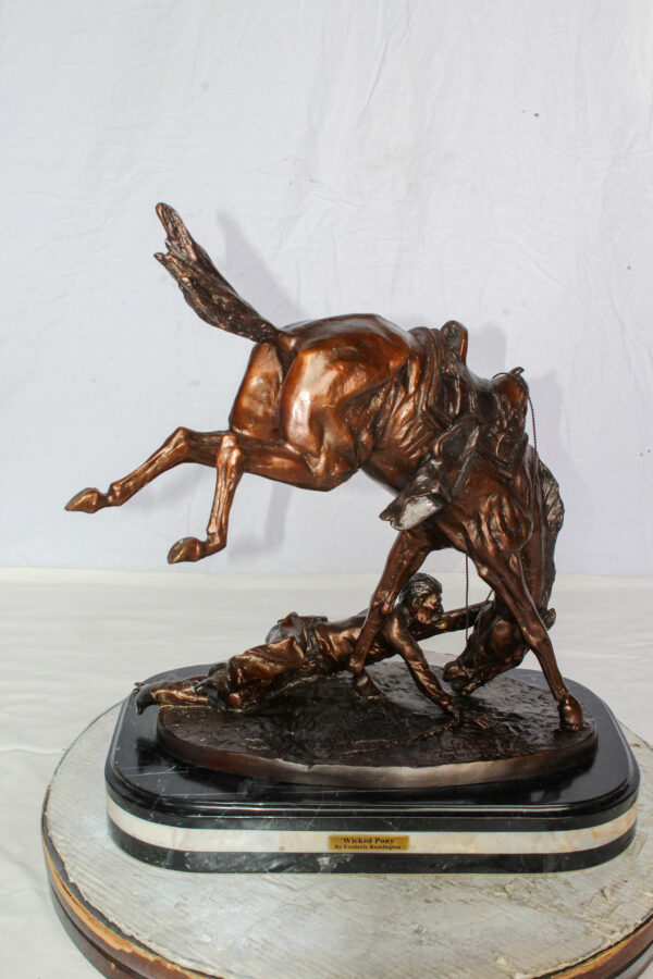 Wicked Pony Bronze Statue by Frederic Remington 19" x 11" x 23"H - Image 3
