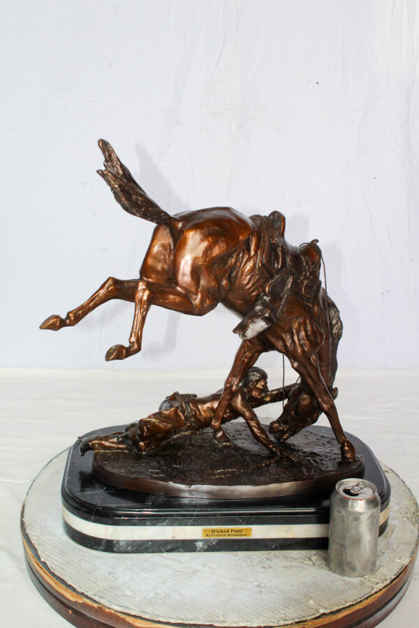 Wicked Pony Bronze Statue by Frederic Remington 19" x 11" x 23"H - Image 4