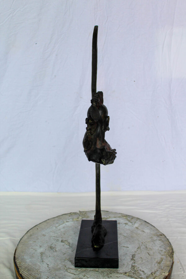 Native American Archer Bronze Statue Dark Brown Patina 22" x 6" x 33"H - Image 6