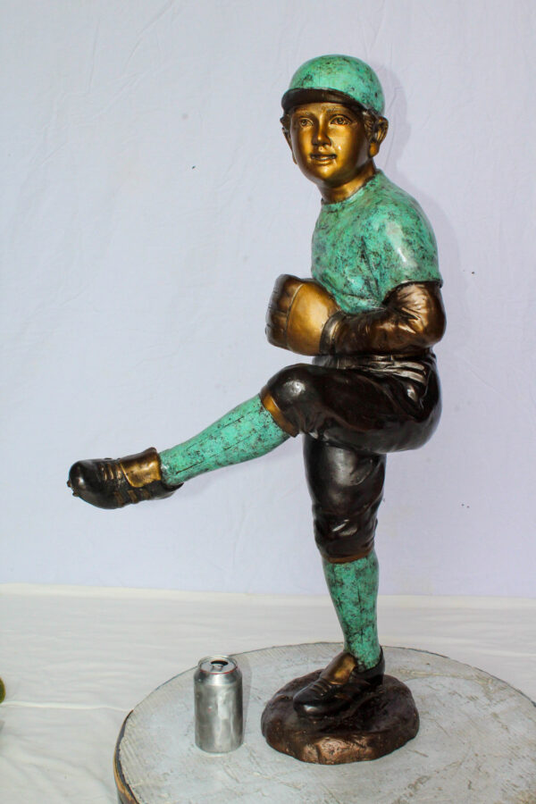 Bronze Statue of Young Baseball Pitcher Mid Throw 21" x 12" x 37"H - Image 11
