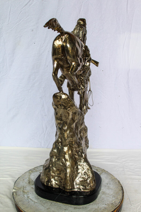 Jumbo Bronze Mountain Man Statue by Remington Silver Finish 24" x 14" x 36"H - Image 5