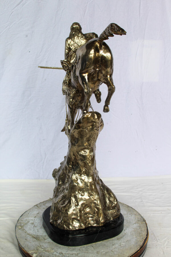 Jumbo Bronze Mountain Man Statue by Remington Silver Finish 24" x 14" x 36"H - Image 6