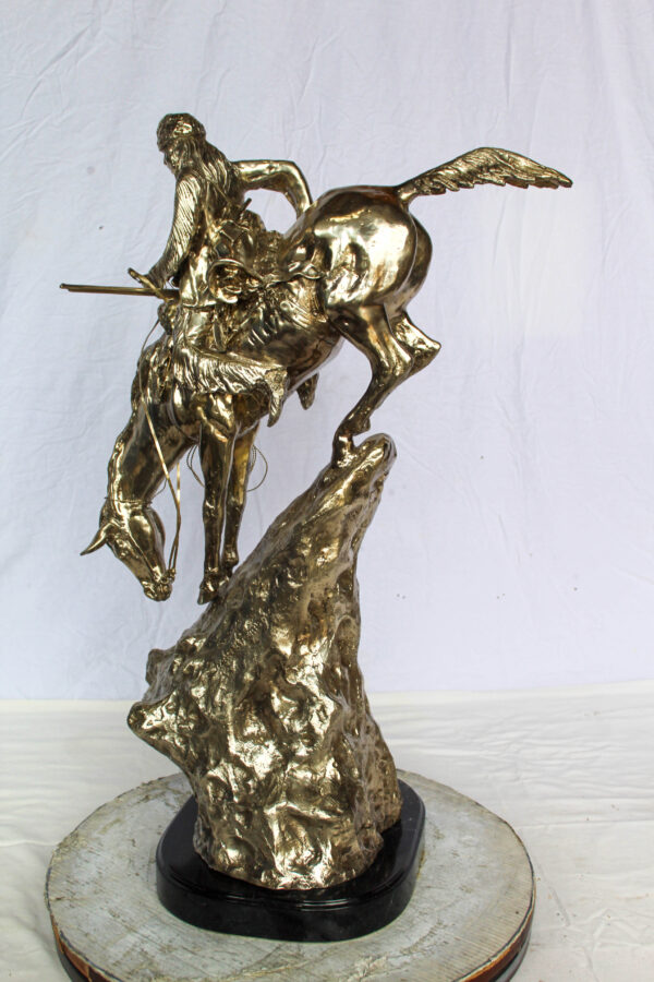 Jumbo Bronze Mountain Man Statue by Remington Silver Finish 24" x 14" x 36"H - Image 7