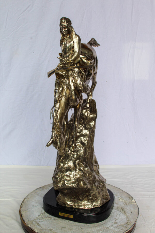 Jumbo Bronze Mountain Man Statue by Remington Silver Finish 24" x 14" x 36"H - Image 10