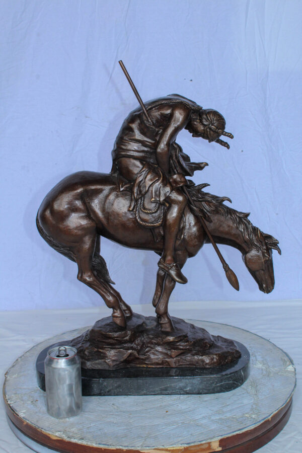 End of the Trail American Warrior Statue Remington Replica 20" x 8" x 25"H - Image 2