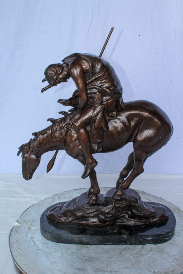 End of the Trail American Warrior Statue Remington Replica 20" x 8" x 25"H - Image 3